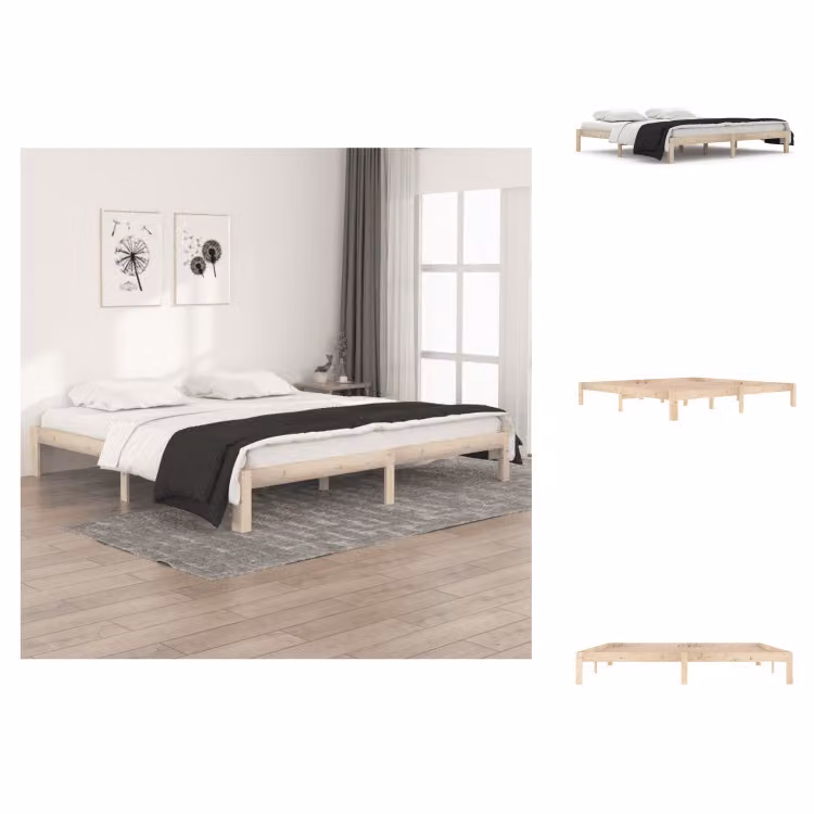 vidaXL Letto in legno massiccio di pino 200x200 cm - Letti e strutture letto