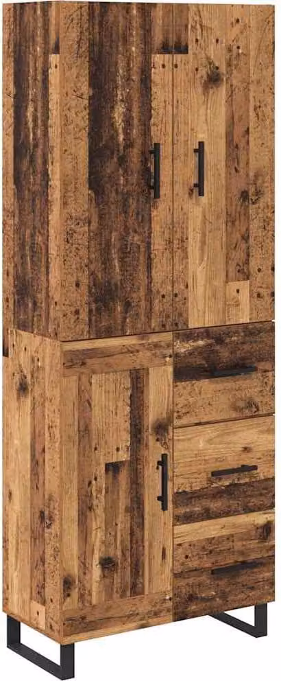 Credenza con cassetto 2 pcs Legno vecchio 69,5 x 34 x 180 cm
