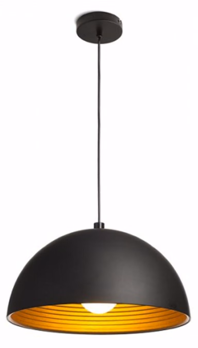 CARISSIMA 40 sospensione nero opaco/oro 230V LED E27 15W