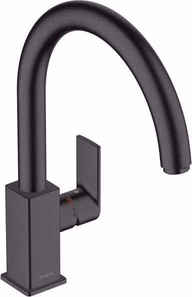 Rubinetto da cucina a collo di cigno girevole Hansgrohe Vernis Shape nero opaco
