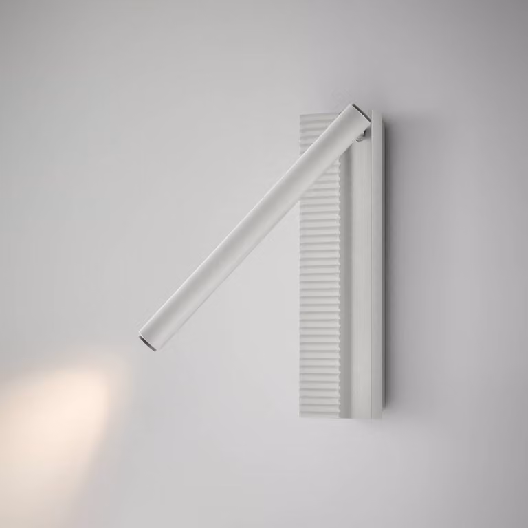 Bover Applique da parete Arid A/03, Bianco / Opale, Soggiorno / Sala da pranzo, Alluminio, Design, Applique