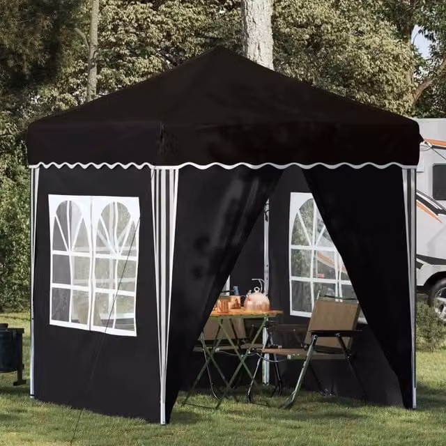 Tenda per feste a pop-up-Gazebo Nero 195 x 195 x 245 cm Tessuto Oxford 184976