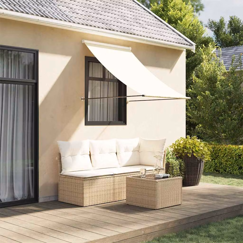 Tenda da Sole Retrattile Manuale vidaXL in Poliestere e Acciaio, L 150 cm x P 150 cm