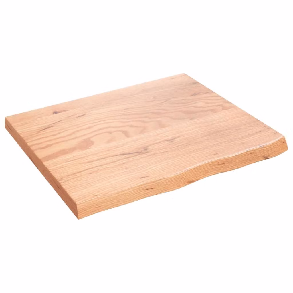 Piano Bagno Marrone 60x50x(2-4) cm Legno Massello Trattato