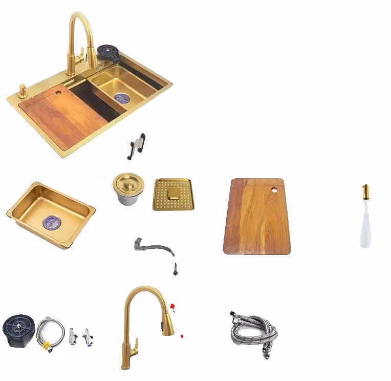 Lavello da cucina, vasca singola, struttura in acciaio inox, 75x46 cm B