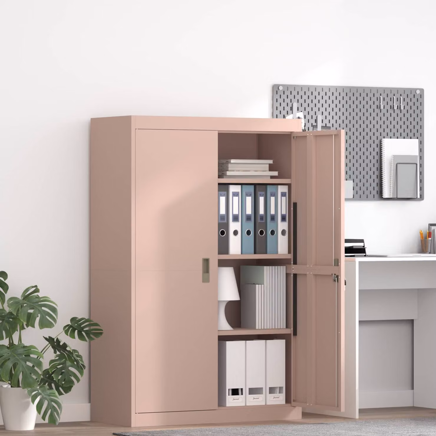 vidaXL Armadio Rosa 90 x 40 x 140 cm Acciaio