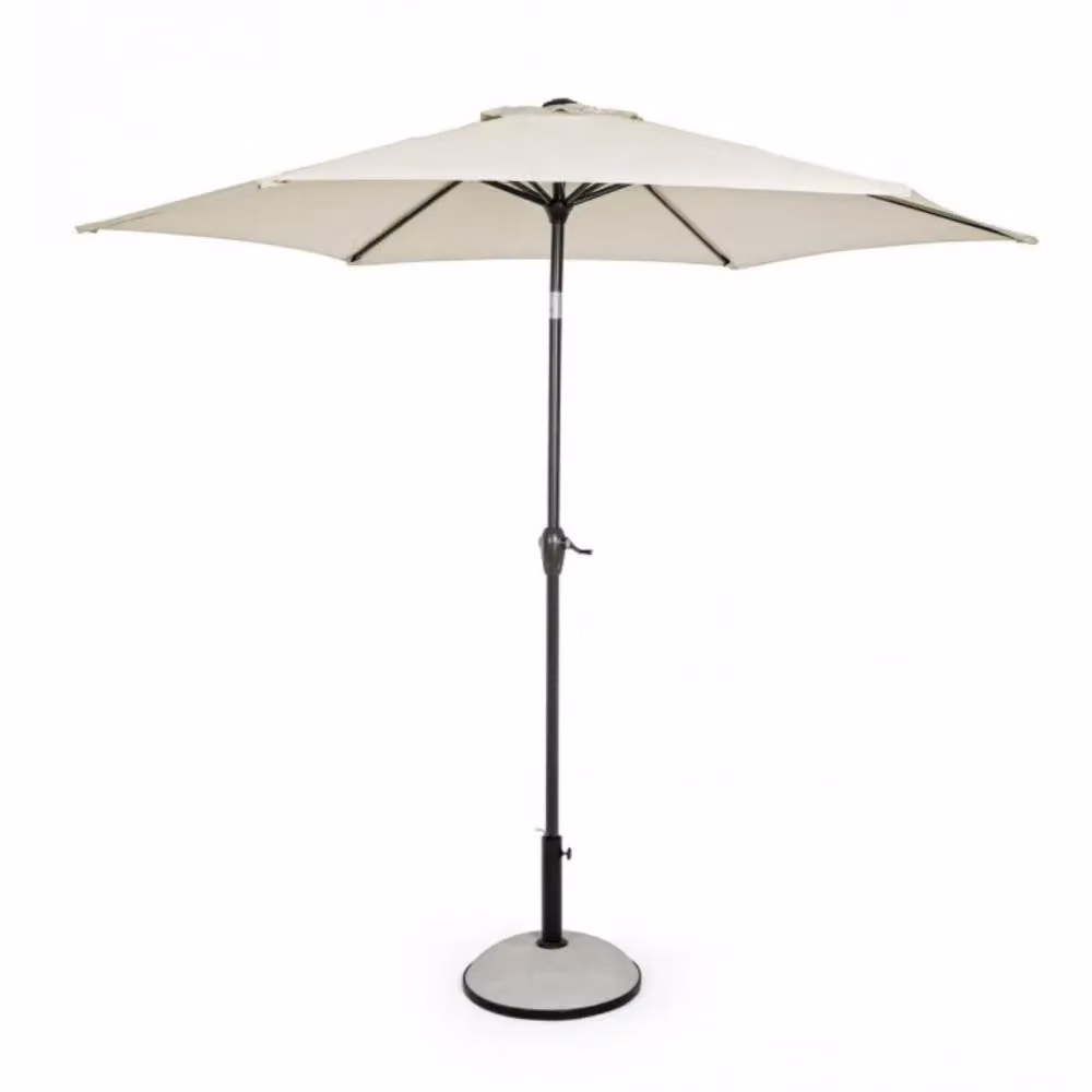 Ombrellone rotondo KALIFE con palo centrale in alluminio e telo beige 2,7m