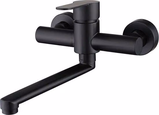 Rubinetto da cucina - Montaggio a parete - Acciaio inossidabile - Nero - 26*11 cm - Rubinetto monocomando