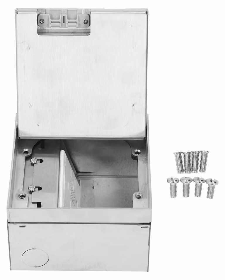 Presa a incasso da pavimento, due prese a 3 poli, connettori USB di tipo C per ricarica rapida, scatola di connessione in acciaio inossidabile, presa impermeabile