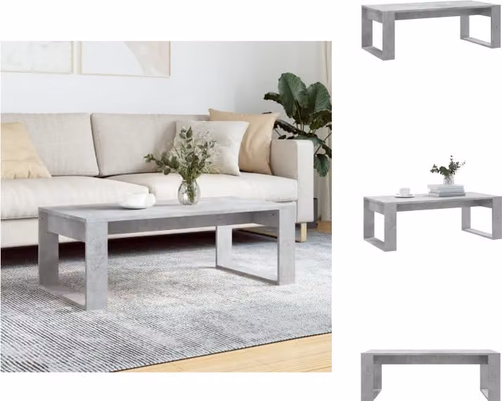 vidaXL Tavolino da caffè grigio cemento 102x50x35 cm materiale a base di legno - Tavolini da caffè