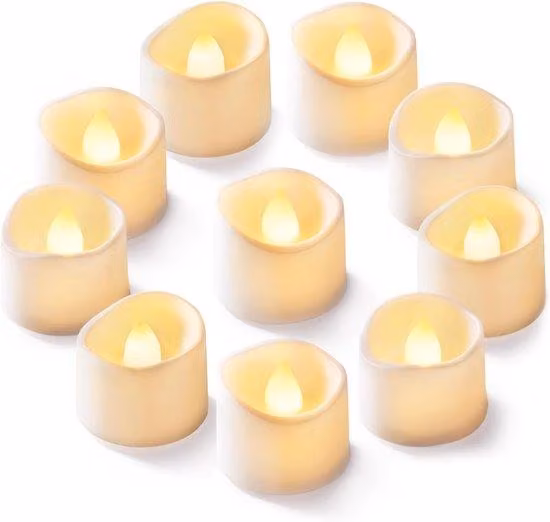 12 candeline LED a batteria - candeline elettriche a LED - gialle - candeline decorative da tavola - per matrimoni e compleanni