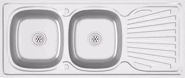 Lavello da Cucina Doppia Vasca Argento 1200x600x155 mm Acciaio CFW2723687