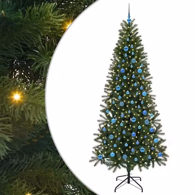 Albero di Natale | Decorazioni natalizie artificiale con 300 LED Verde 240 cm PE e PVC