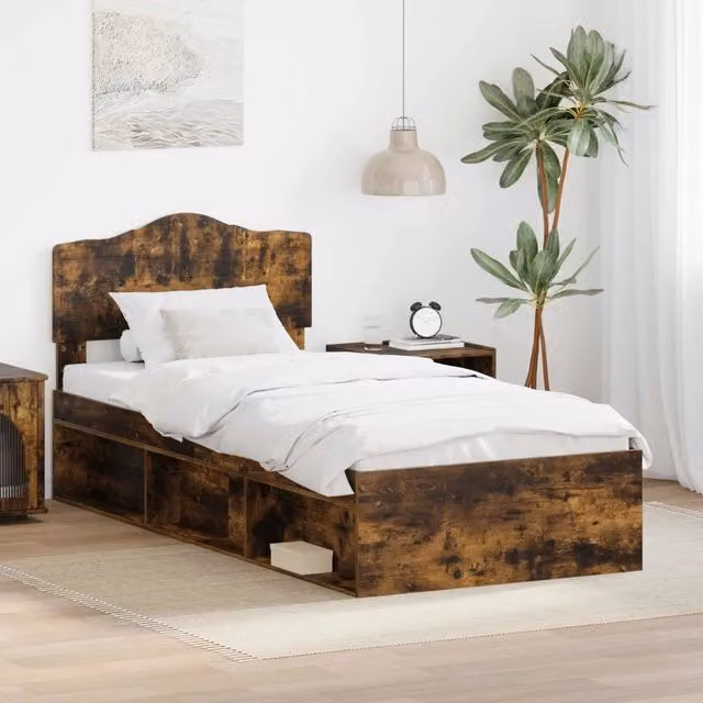 Struttura del letto-Giroletto Rovere fum¨¦ 100 x 200 cm Pino massello 960859