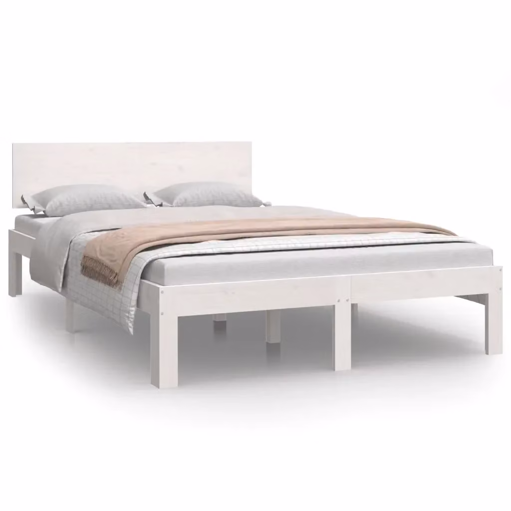 Giroletto bianco in legno massello di pino vidaXL L/P: 120 x 200 cm – 2