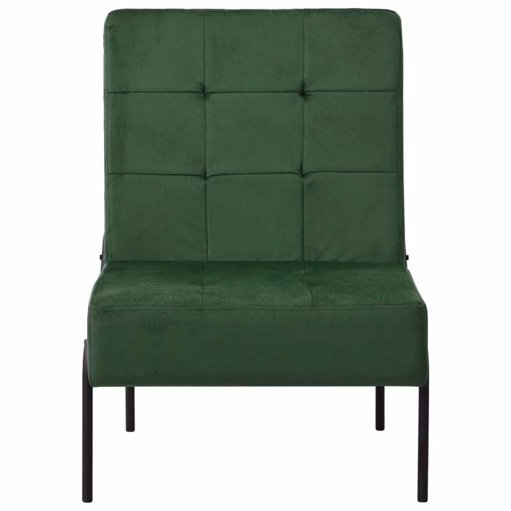 vidaXL Sedia relax 65x79x87 cm Verde scuro Velluto