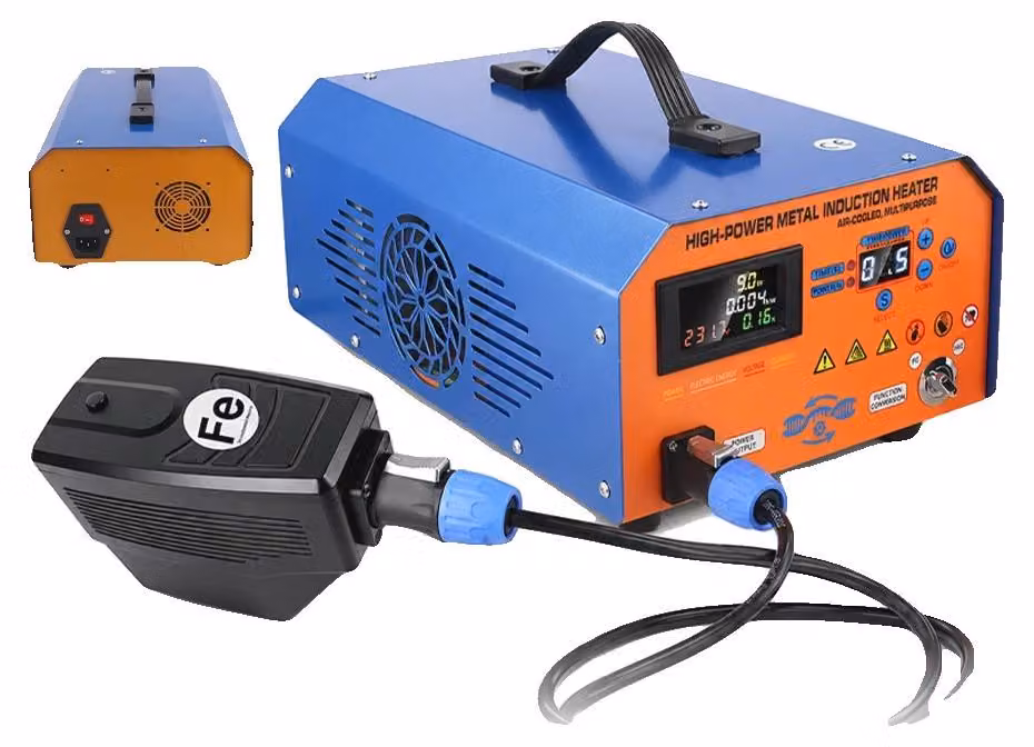 Riscaldatore a induzione, potenza di 3300W, compatibile con due campioni, velocità di riscaldamento migliorata, punte in cotone protettive, versatile per lamiere di alluminio e acciaio