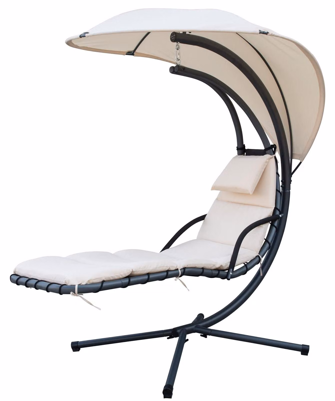 Sedia a dondolo sospesa con protezione solare, colore beige