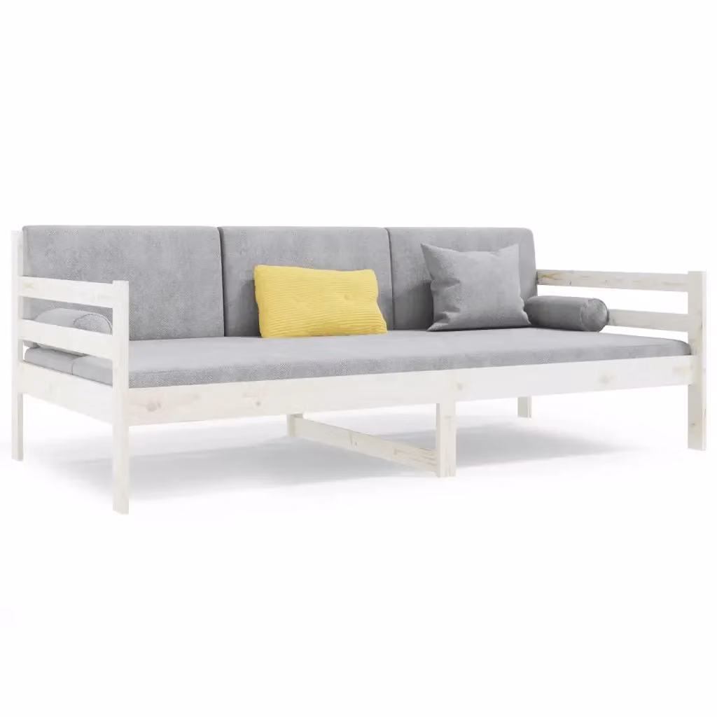 Dormeuse bianca in legno di pino massello con struttura a doghe rigide vidaXL L/P: 200 x 80 cm – 2