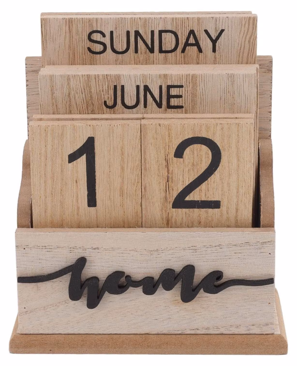 Calendario da scrivania in legno, stile retrò – Calendario riutilizzabile da tavolo – Visualizzazione mensile/settimanale della data – Decorazione elegante – Design resistente