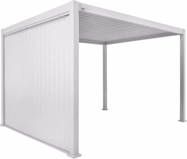 Pergola bioclimatica Sweeek in alluminio con pannello verticale, L: 400 cm, P: 300 cm, H: 257 cm