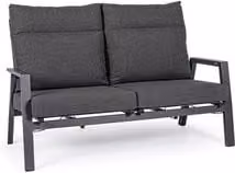 Divano da esterno Bizzotto BREEZE a 2 posti reclinabile con cuscini in alluminio antracite e tessuto resistente ai raggi UV
