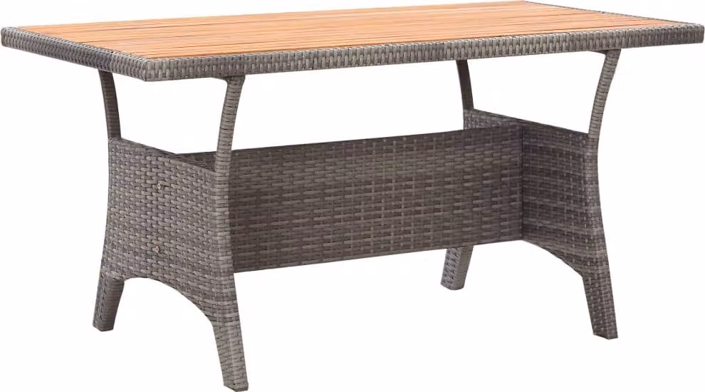 The Living Store tavolo da giardino grigio 120x70x66 cm in legno massiccio di acacia