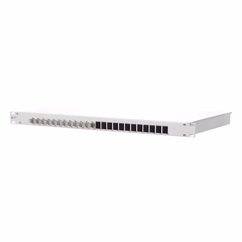 Metz Connect OpDAT fix Patchfeld splice 12xLC-D (metallico), OM3, grigio 1502557E12-E