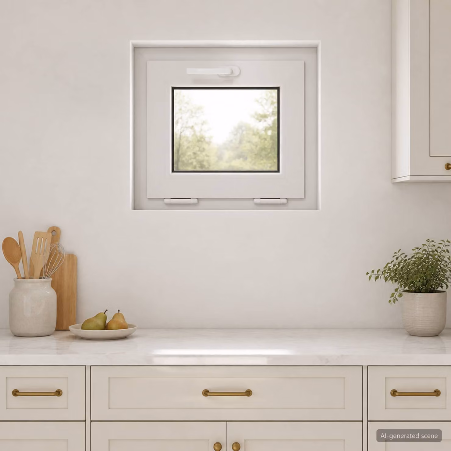 Finestra per seminterrato monoblocco vidaXL in plastica bianca e trasparente L/P/H: 50,0 x 45,0 x 6,6 cm