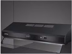 Smeg KSEC61NE3 Cappa da incasso sotto pensile in metallo Nero, aspirazione o ricircolo con filtri a carboni attivi, Classe C, 315 m³/h, 72 dB, L: 59,8 cm, P: 49,0 cm, H: 15,0 cm