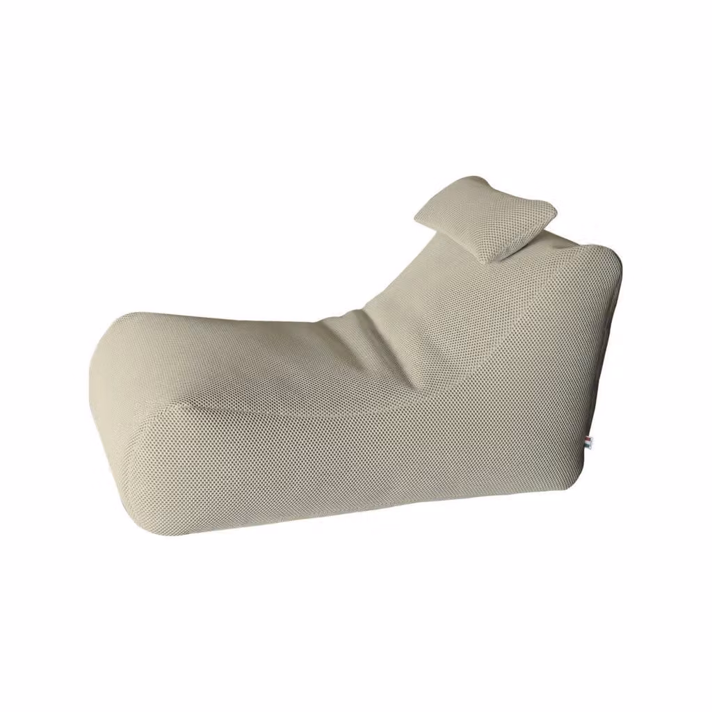 Pouf Chck Talamo Italia, Poltrona sacco multiuso e poggiapiedi, Beige, L 120 x P 70 x H 65 cm – 2