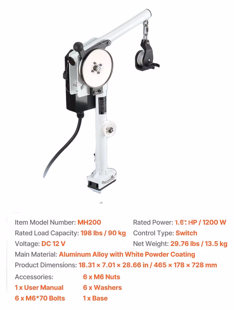 Tirante con cavo, elevata forza di trazione, rotazione a 360°, 198 lbs, 198 lbs