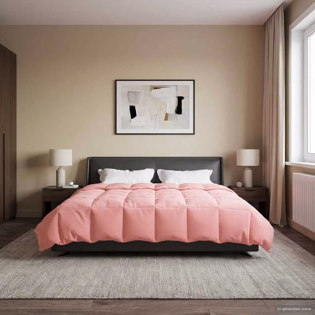 Piumone Completo Annuale 4 Stagioni vidaXL in Microfibra Rosa 200 x 200 cm
