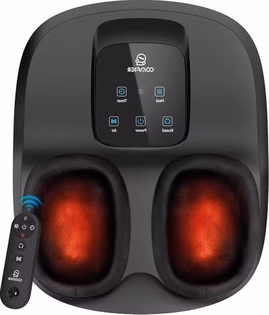 Apparecchio di massaggi per i piedi Shiatsu con compressione termica a distanza, timer, ideale per fasciiti plantari e neuropatie