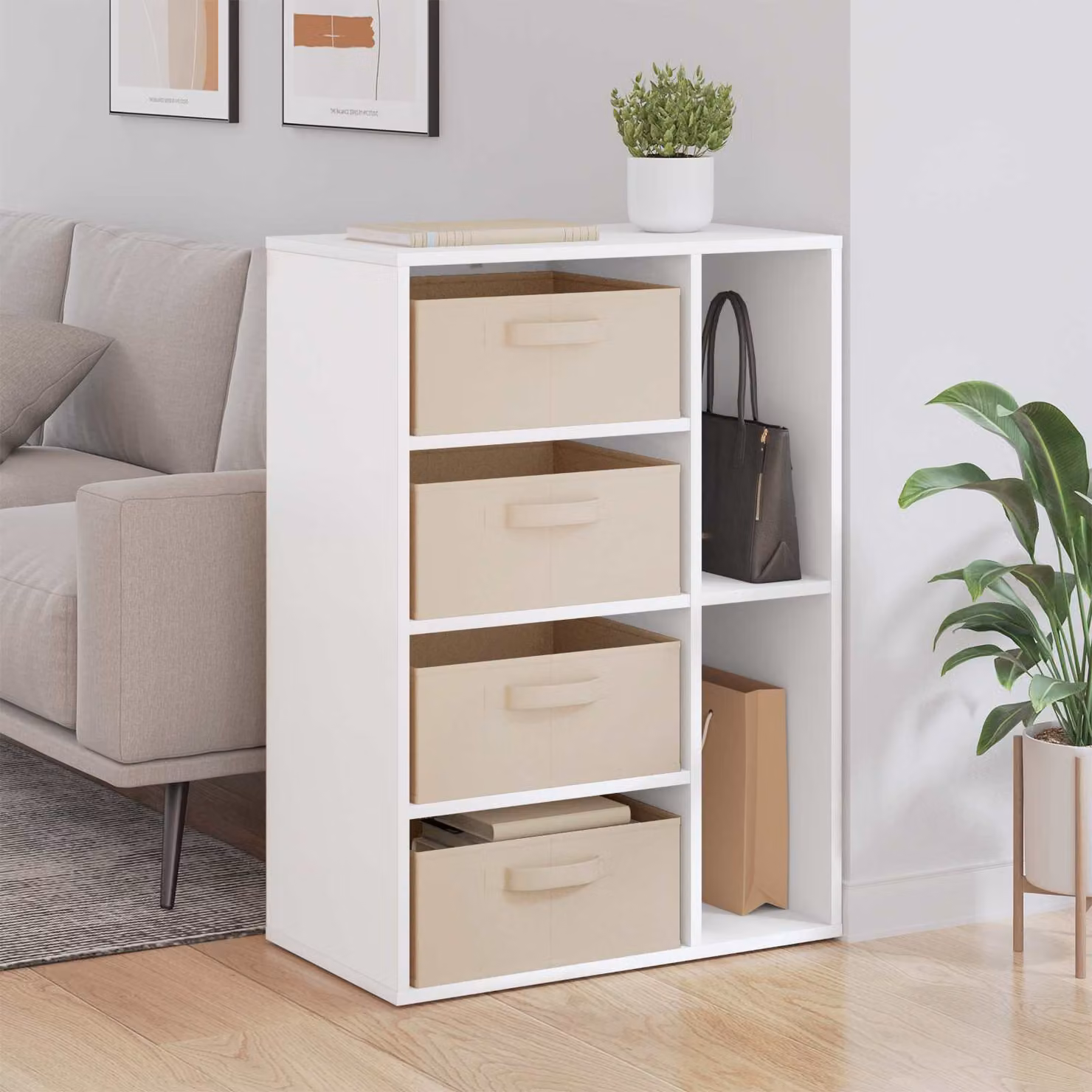 Credenza moderna vidaXL in bianco L: 60 cm, P: 33,5 cm, H: 84 cm