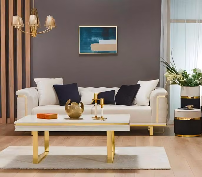 Dreisitzer Sofa 3 Sitzer Stoffsofa Polstersofa Couch Luxus Stoff