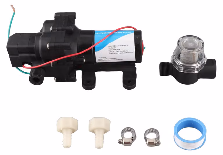 Pompa di trasferimento dell'acqua, 12 V CC, autoadescante, amplificatore di pulizia della nebbia, membrana elettrica per camper