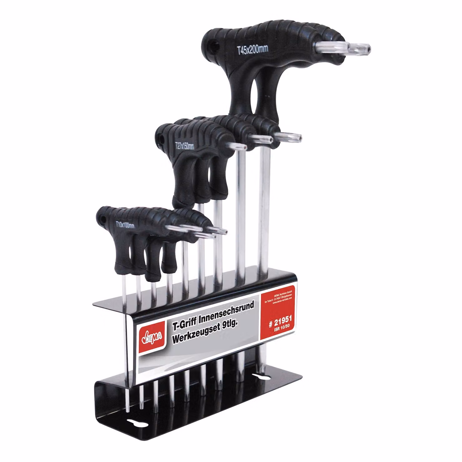 Chiavi Torx con impugnatura a T con supporto, set da 9 pezzi