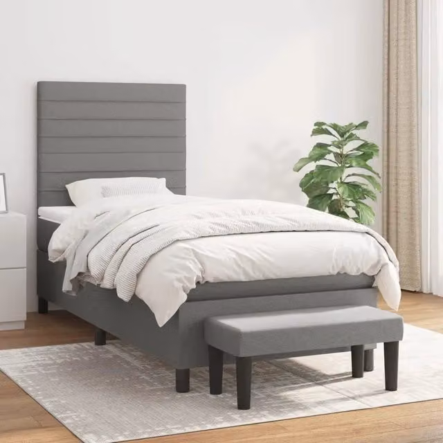 Letto Ibrido con Giroletto a Molle e Materasso vidaXL Grigio e Bianco L/P/H: 200 x 80 x 31 cm