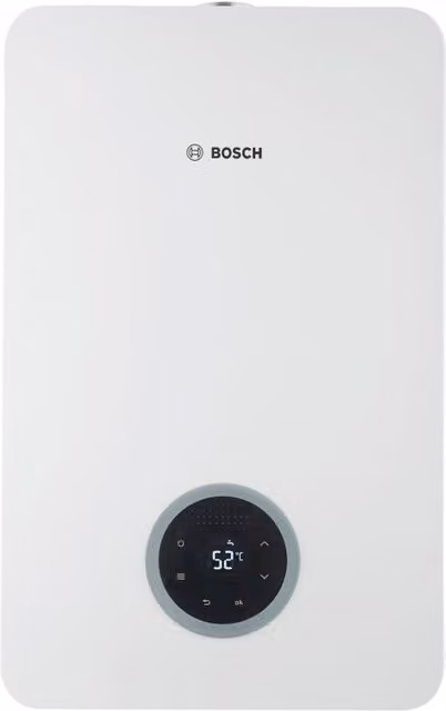 Scaldabagno a gas GPL Bosch elettronico da 15 l/min, 27 kW, bianco, con display, a parete