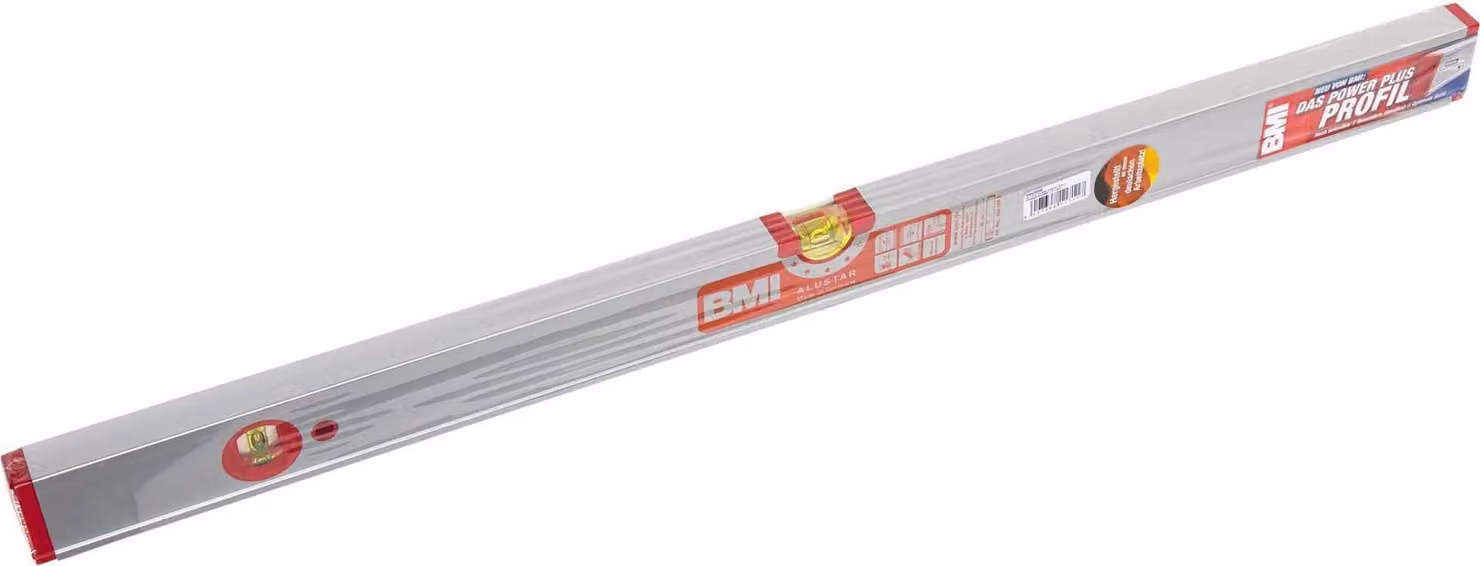 BMI Alu-Profil Wasserwaage ALUSTAR 80 cm lang, kantenlose Horizontal-Libelle