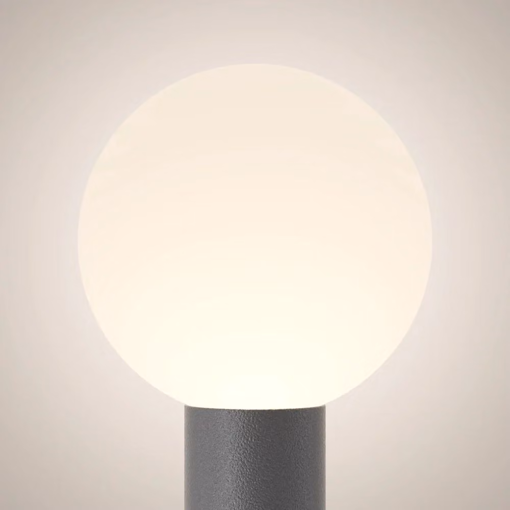 Maytoni Lampada da terra moderna Bold con sfera in vetro, alluminio grigio, attacco E27, protezione IP54 per giardino – 2