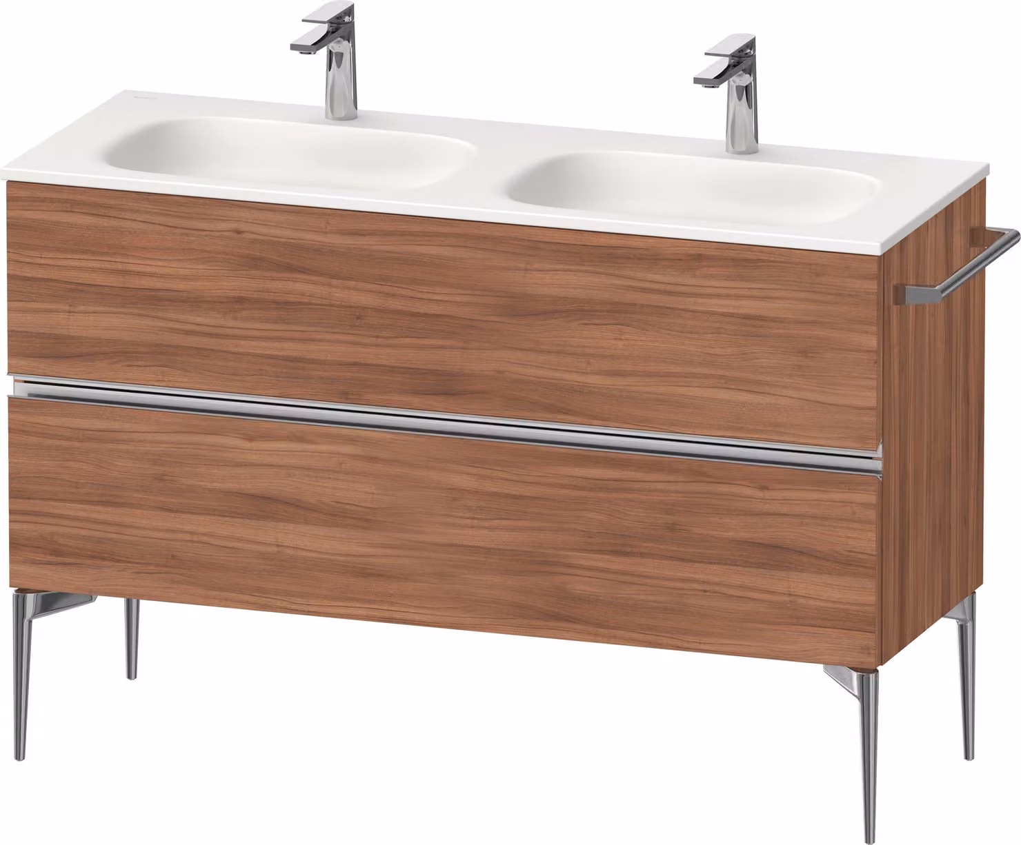 Duravit Sivida Meuble sous-lavabo, 2 tiroirs, poignée profilée chromée, 1280x477x592mm, pour Sivida, SV4654010790000, SV4654010790000