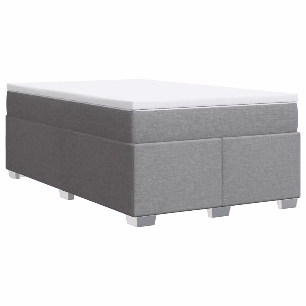 Giroletto a Molle con Materasso Grigio Chiaro 120x190cm Tessuto