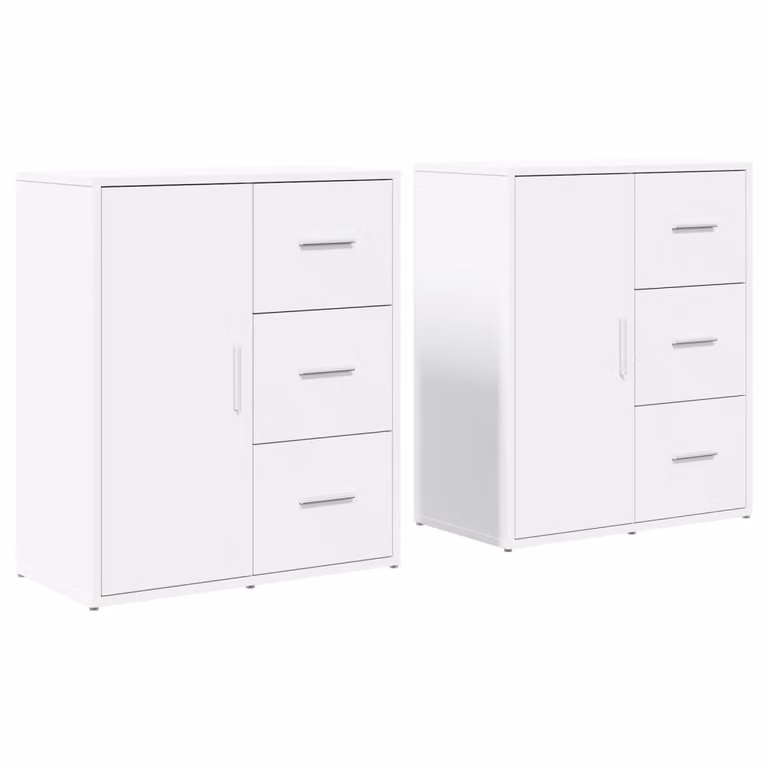 Credenze 2 pz Bianche 60x31x70 cm in Legno Multistrato