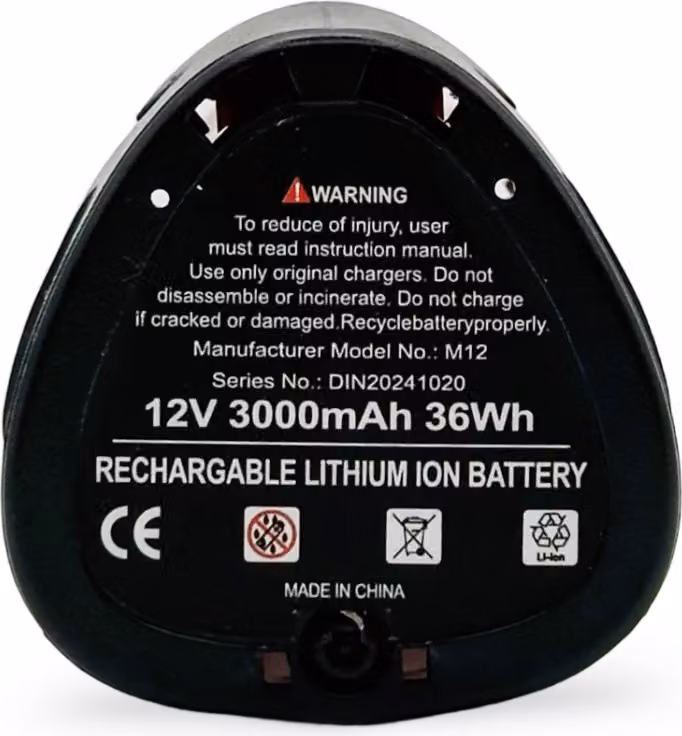Batteria 10,8 V - 12 V 3,0 Ah compatibile con Milwaukee M12 Akubee