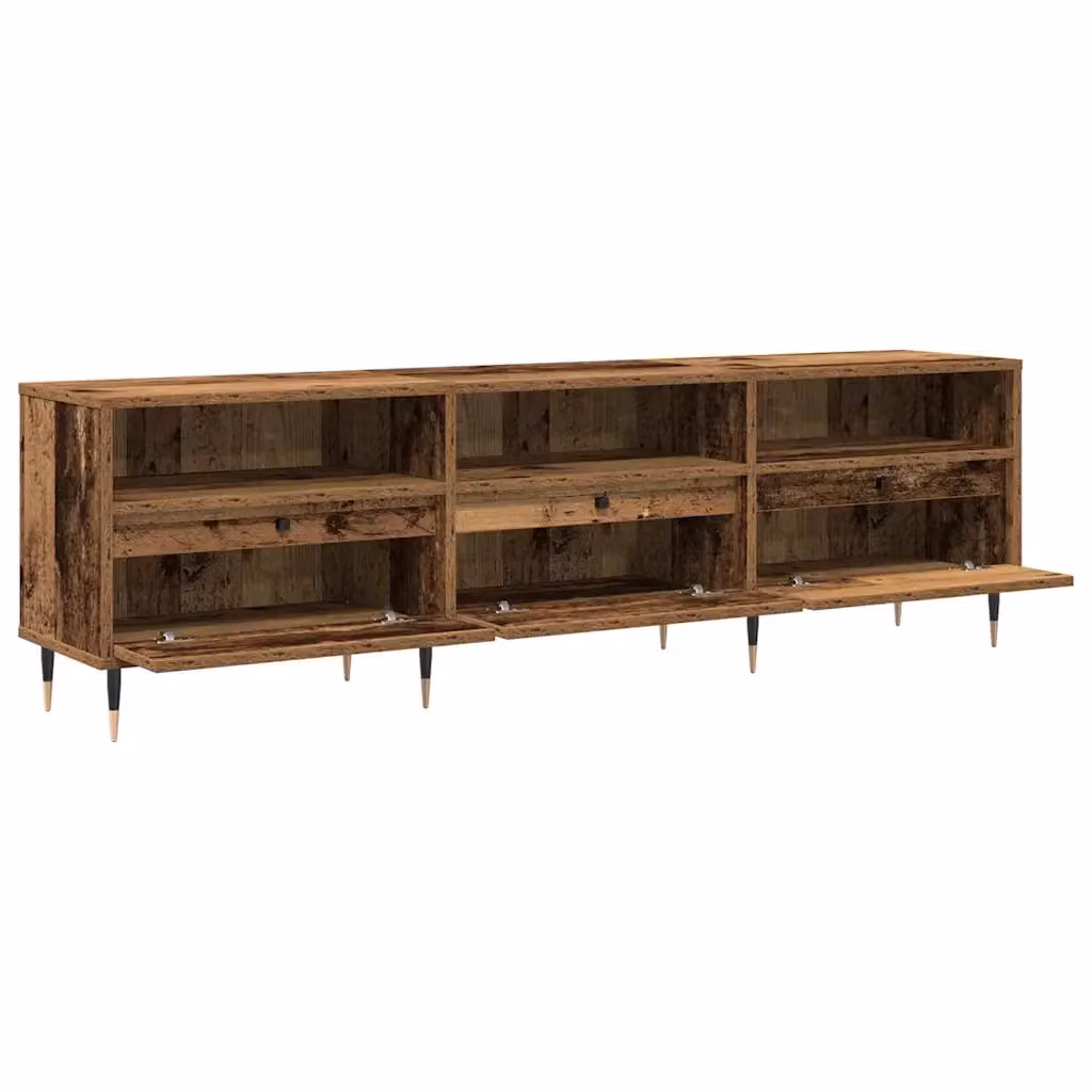 Mobile porta TV moderno HELLOSHOP26 in legno composito marrone con vano contenitore L: 150 cm, P: 30 cm, H: 45 cm – 2