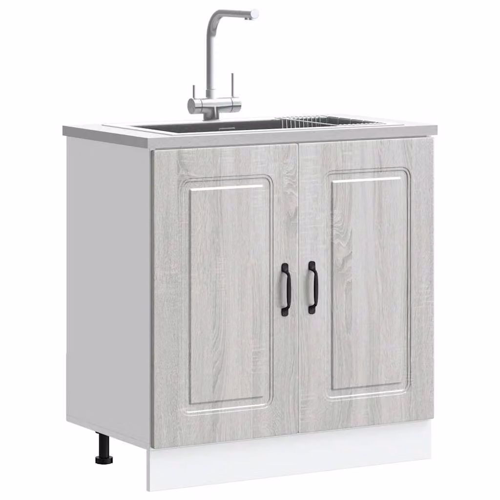 Base lavello mobile Kalmar vidaXL Grigio Sonoma L: 80 cm, P: 46 cm, H: 81,5 cm