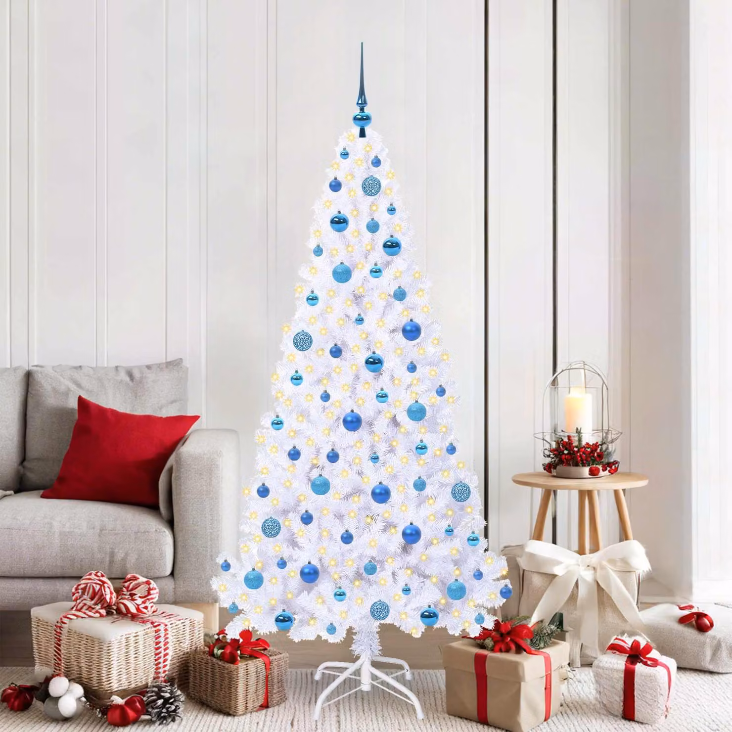 Maison Exclusive - Albero di Natale artificiale bianco 180 cm PVC e acciaio