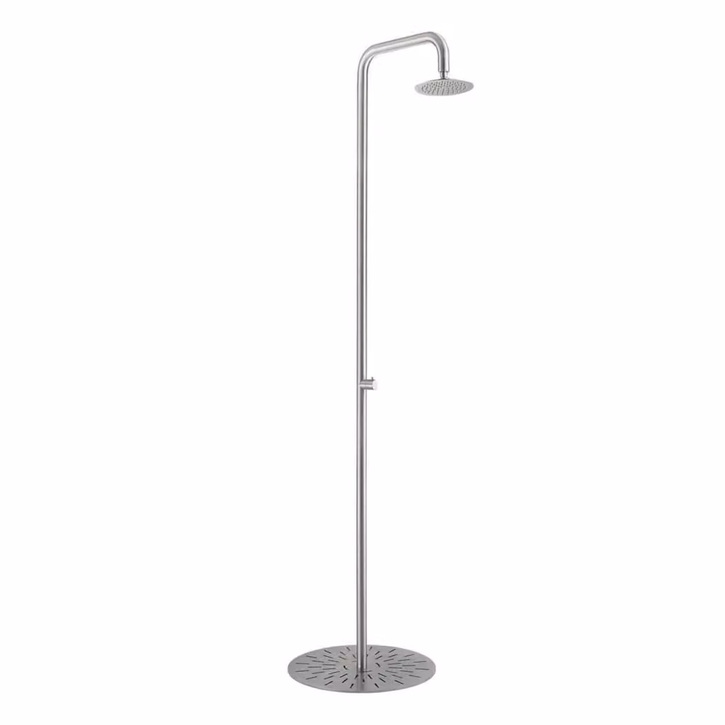 Doccia da piscina per esterno MPC in acciaio inox 316L color argento con soffione anticalcare da 20 cm e base antiribaltamento MX1018-INOX – 2